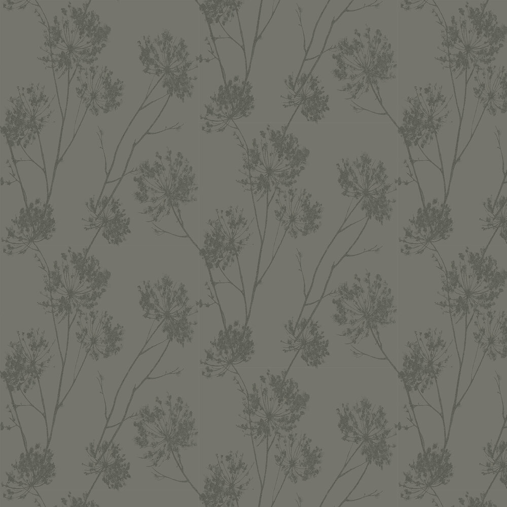 Wild Grass Wallpaper - Charcoal - by Etten