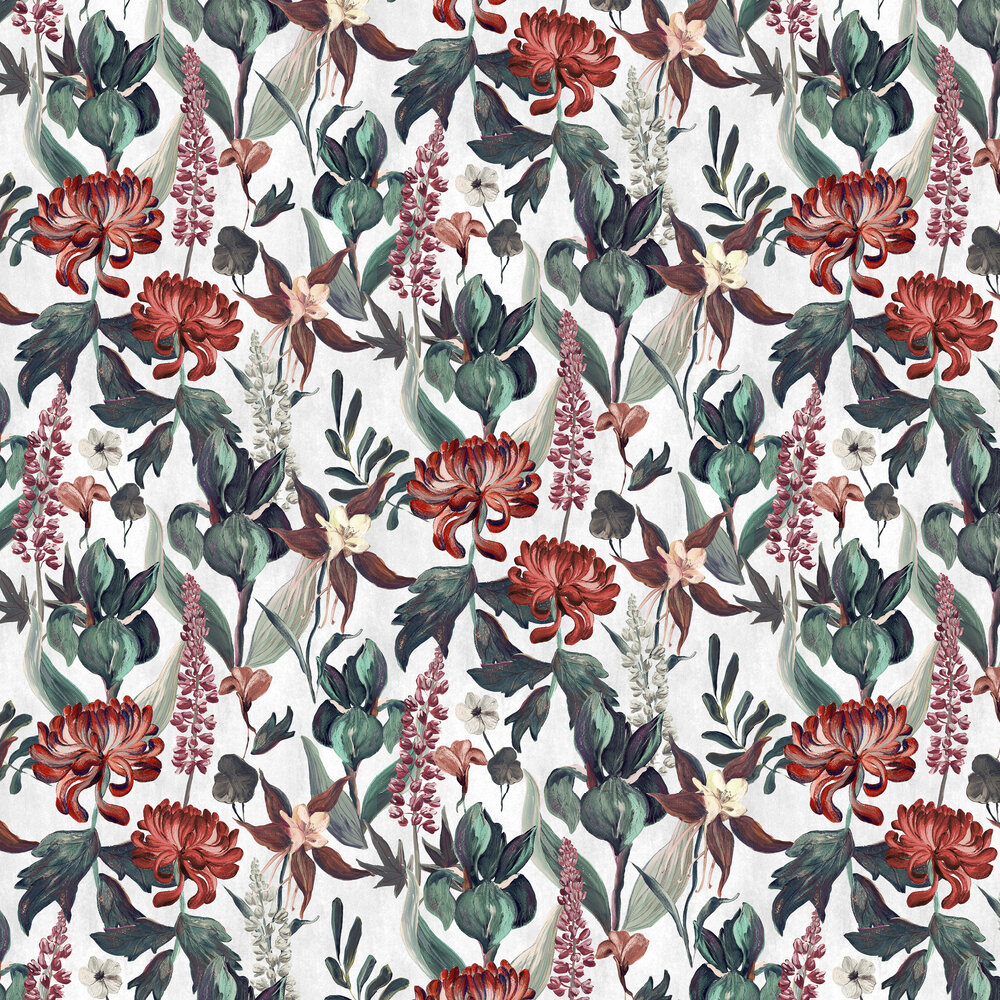 Jardin Rojo Wallpaper - Cisne - by Coordonne