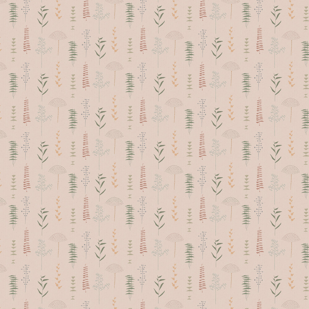 Herbario Wallpaper - Rosa - by Coordonne