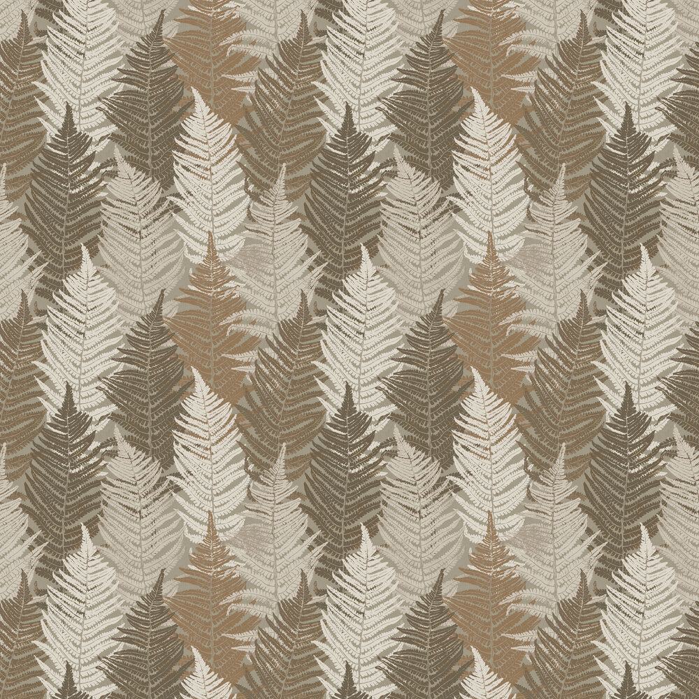 Fern Forest Wallpaper - Brown - by Boråstapeter