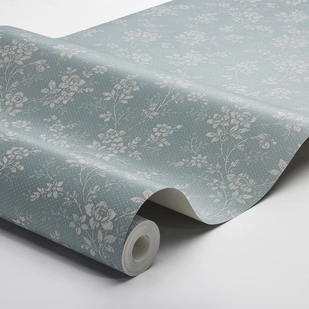 Hip Rose by Boråstapeter - Light Blue - Wallpaper : Wallpaper Direct