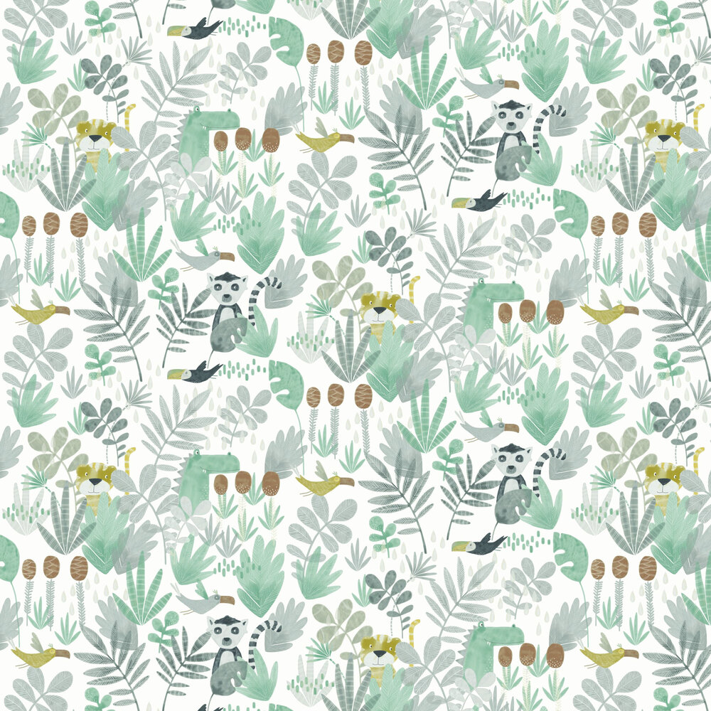 Wilderness Wallpaper - Jade - by Masureel