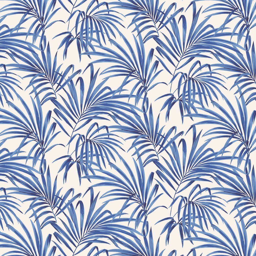 Palm Wallpaper - Cobalt - by Masureel