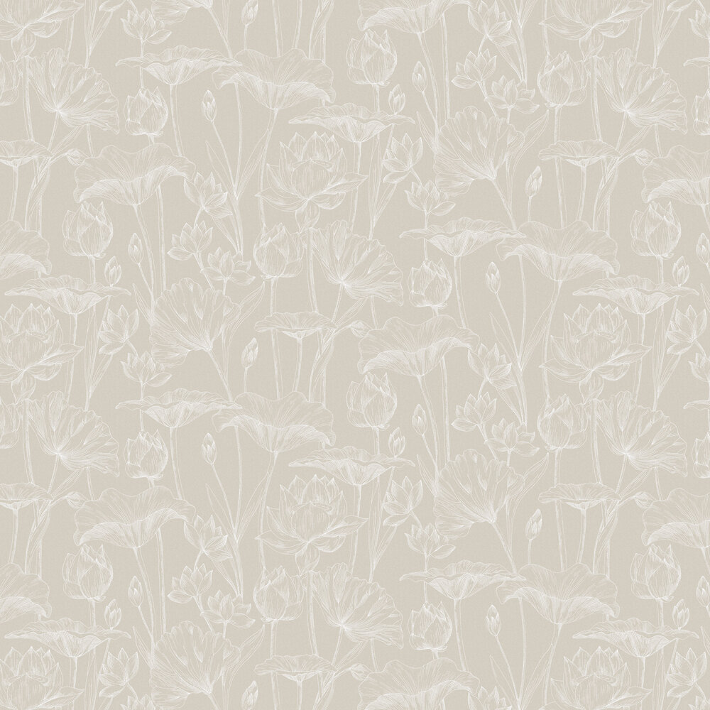 Lotus Wallpaper - Linen - by Masureel