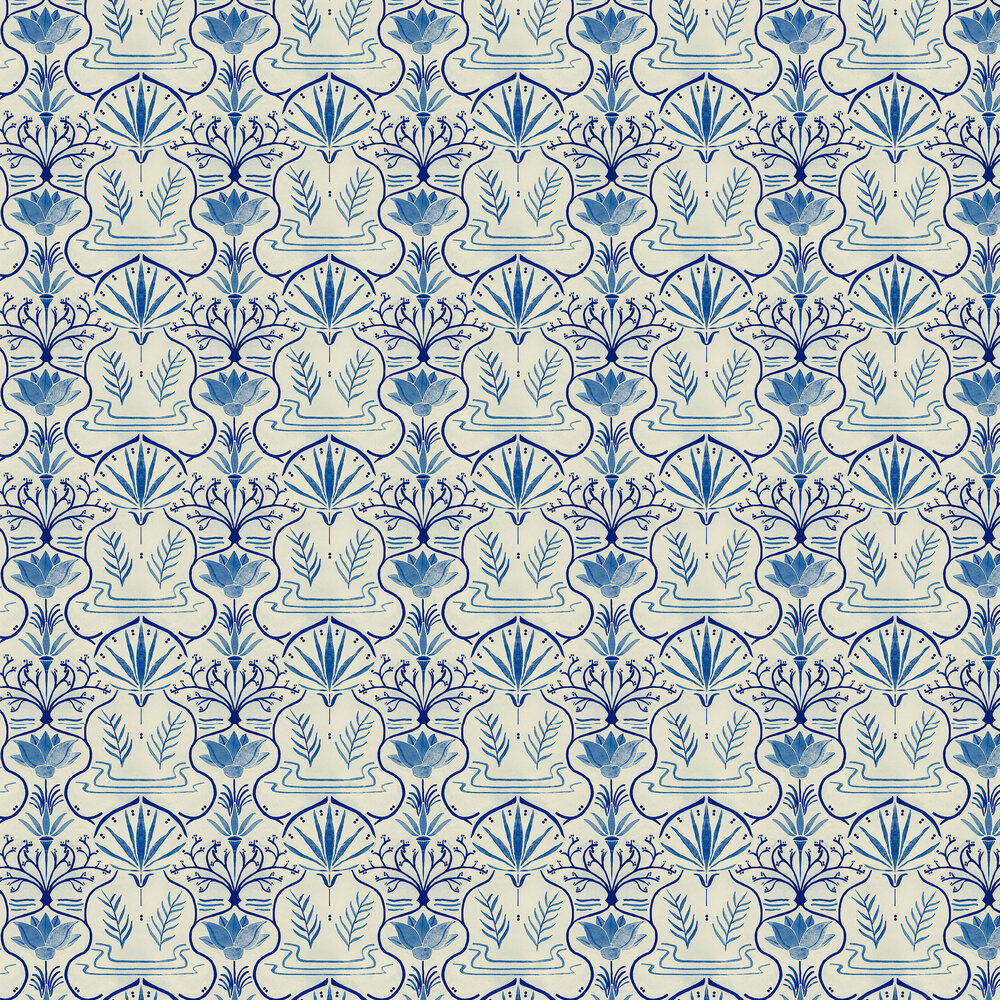 Voysey Wallpaper - Azul Oscuro - by Tres Tintas