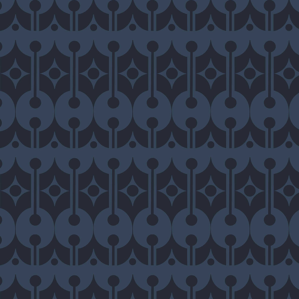 Hornsea Heirloom Wallpaper - Midnight Blue - by Hornsea