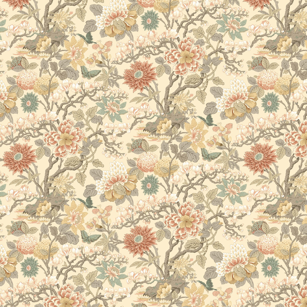 Little Magnolia Wallpaper - Powder - by G P & J Baker