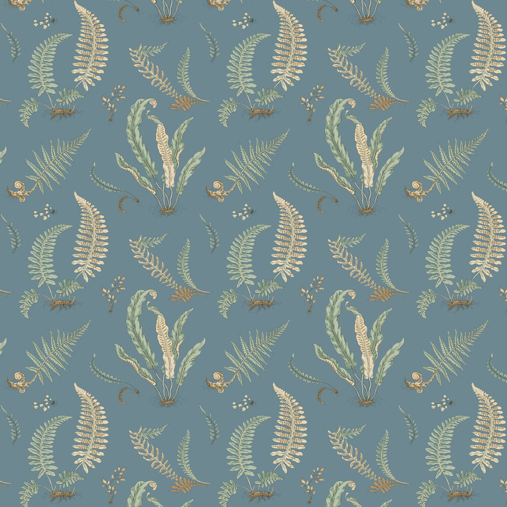 Ferns Wallpaper - Denim - by G P & J Baker