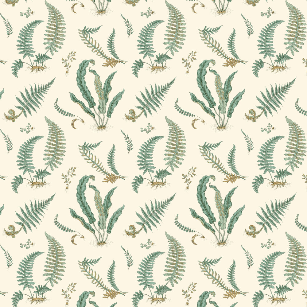 Ferns Wallpaper - Verdigris - by G P & J Baker