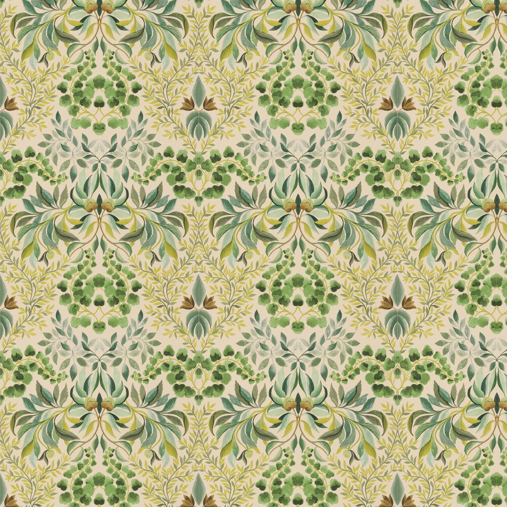 Karakusa by Designers Guild - Emerald - Wallpaper : Wallpaper Direct