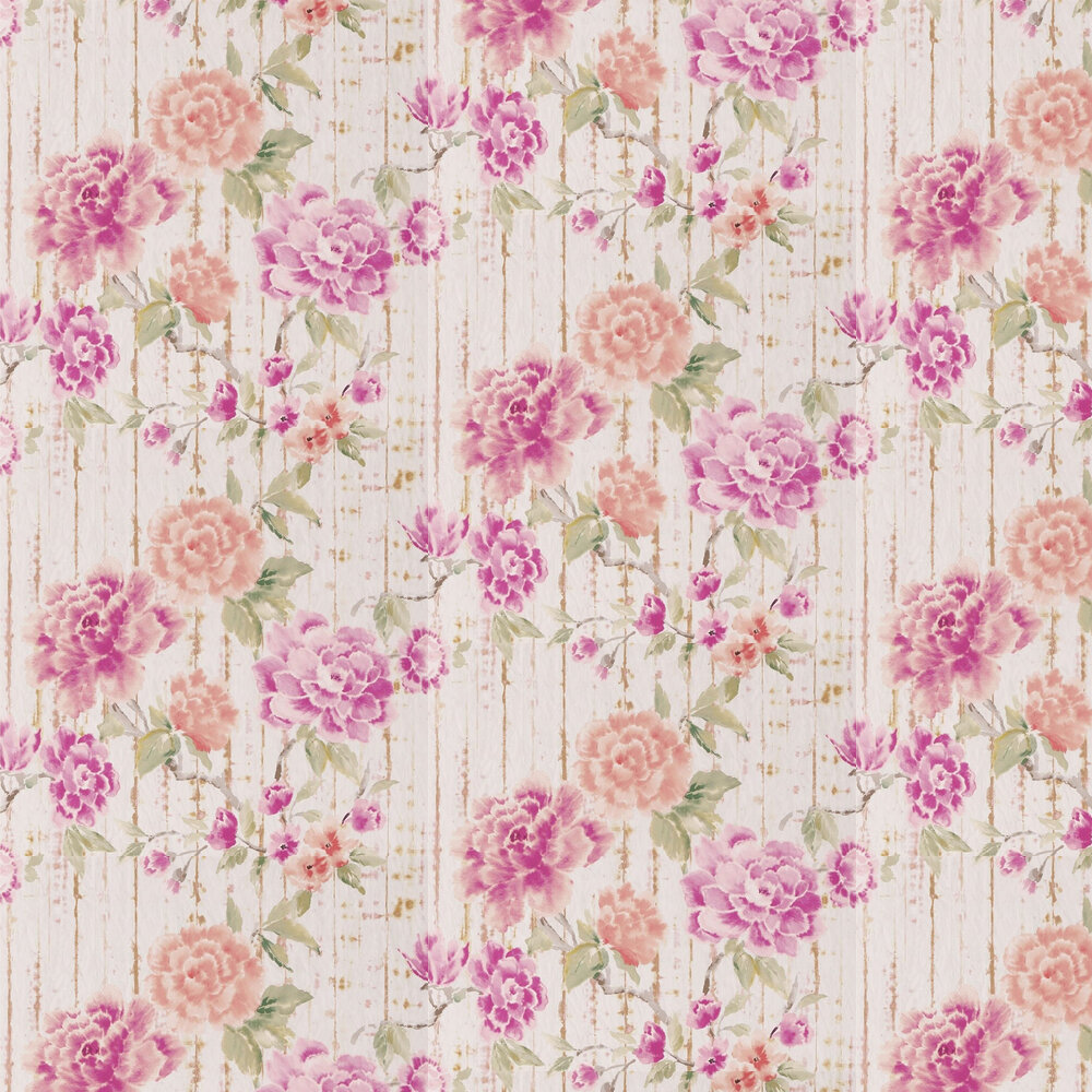 Kyoto Flower Wallpaper - Coral - by Designers Guild
