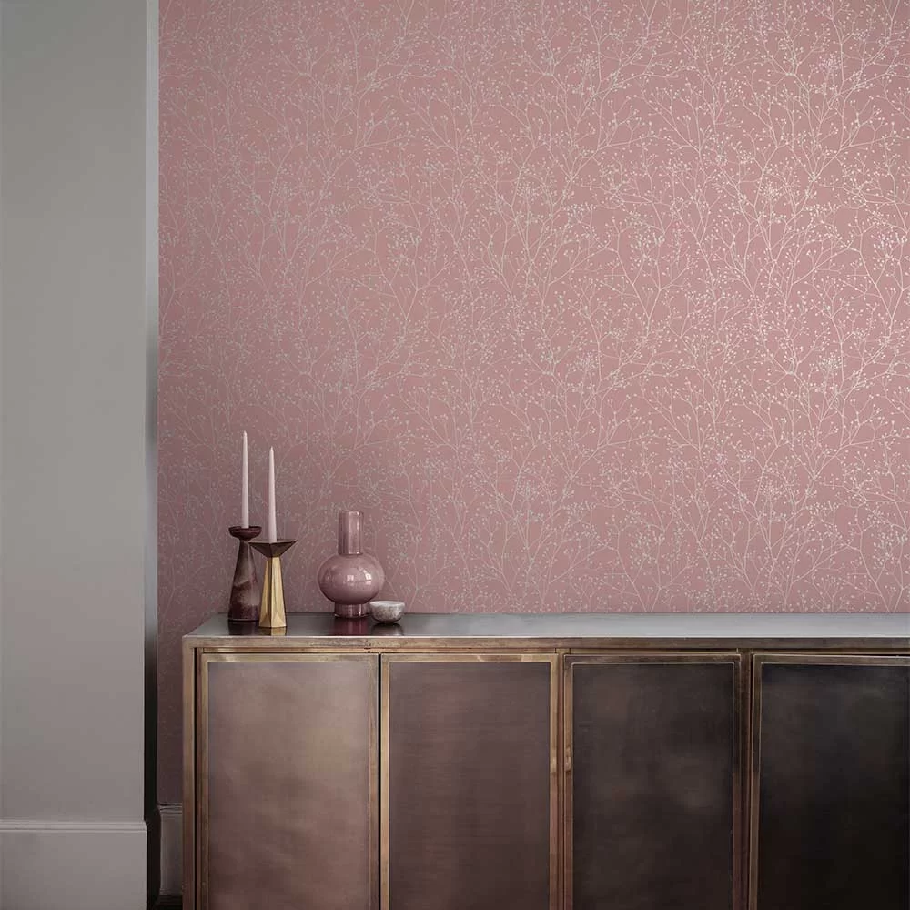 Gypsophila by Clarissa Hulse - Shell & Rose Gold - Wallpaper ...