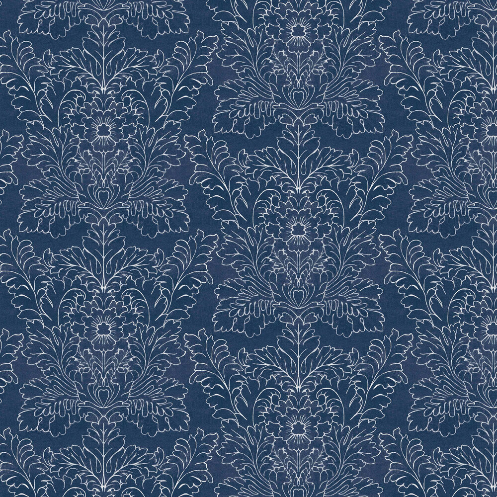 Silchester Wallpaper - Midnight Seaspray Blue - by Laura Ashley