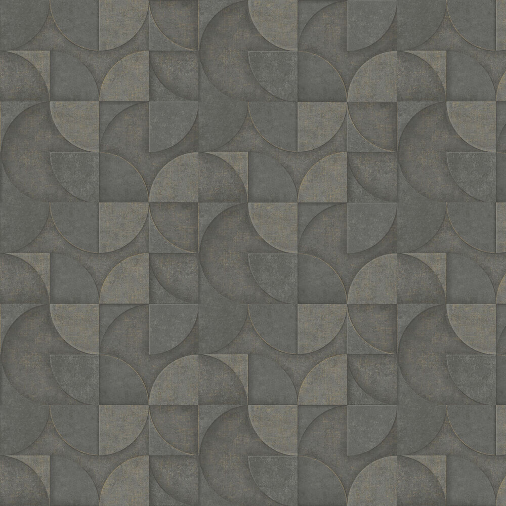 Stone Circles Wallpaper - Charcoal - by Albany