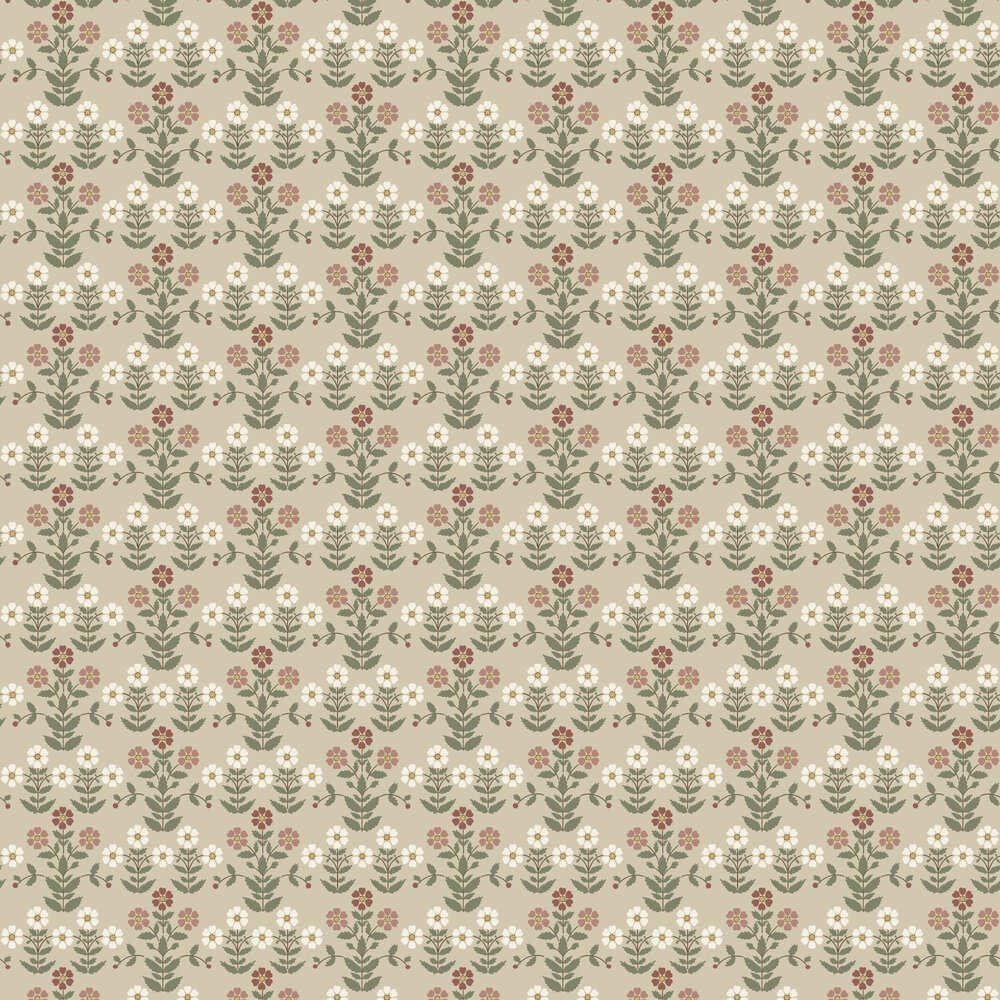 Sippor Wallpaper - Taupe - by Boråstapeter