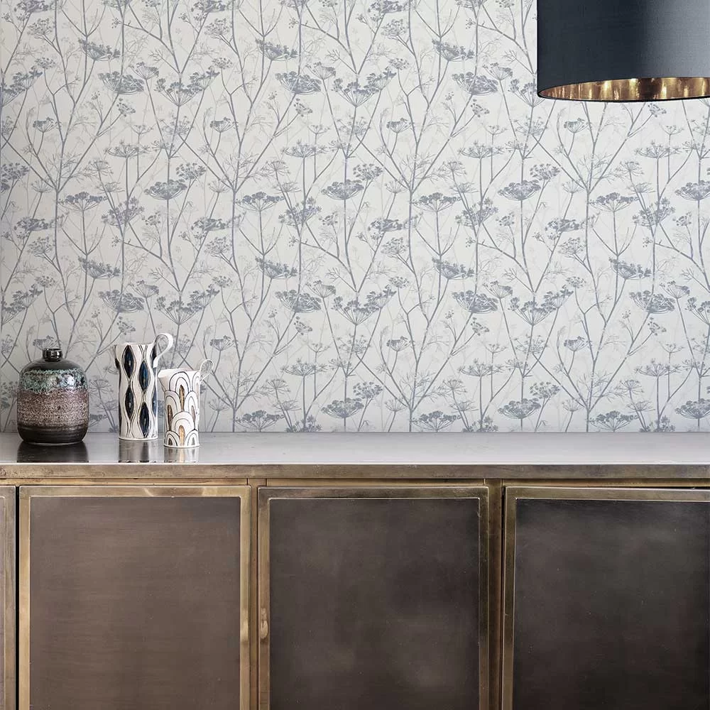 Wild Chervil by Clarissa Hulse - Dove & Silver - Wallpaper : Wallpaper ...