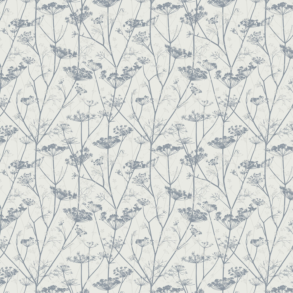 Wild Chervil Wallpaper - Dove & Silver - by Clarissa Hulse