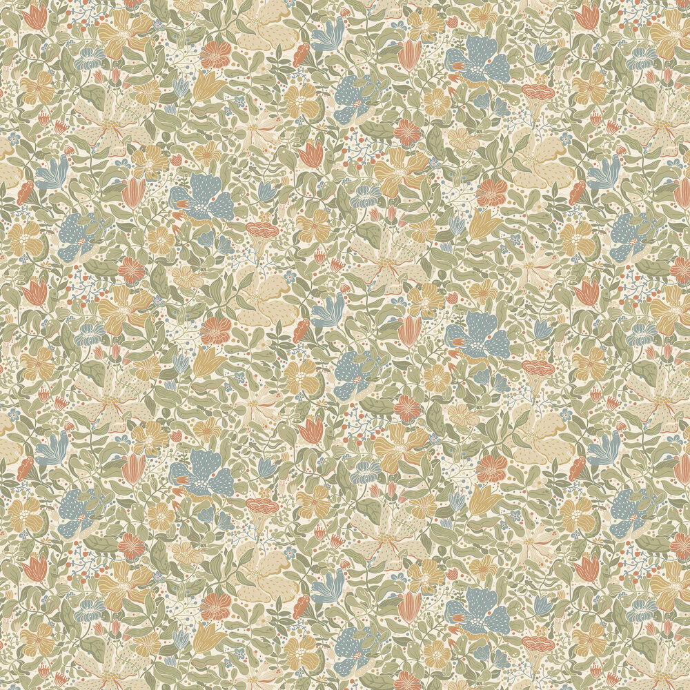 411163020  Midsommar Grey Floral Medley Wallpaper  by AStreet Prints
