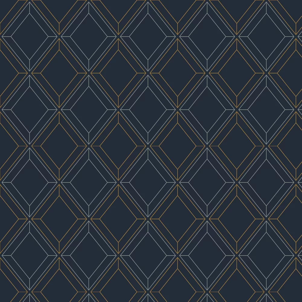 Linework Gem by Etten - Navy - Wallpaper : Wallpaper Direct