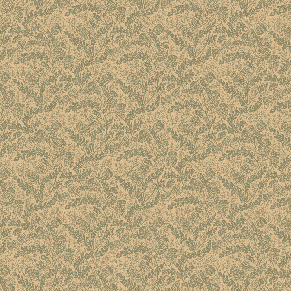 Mulberry Thistle Wallpaper - Teal - by Mulberry Home