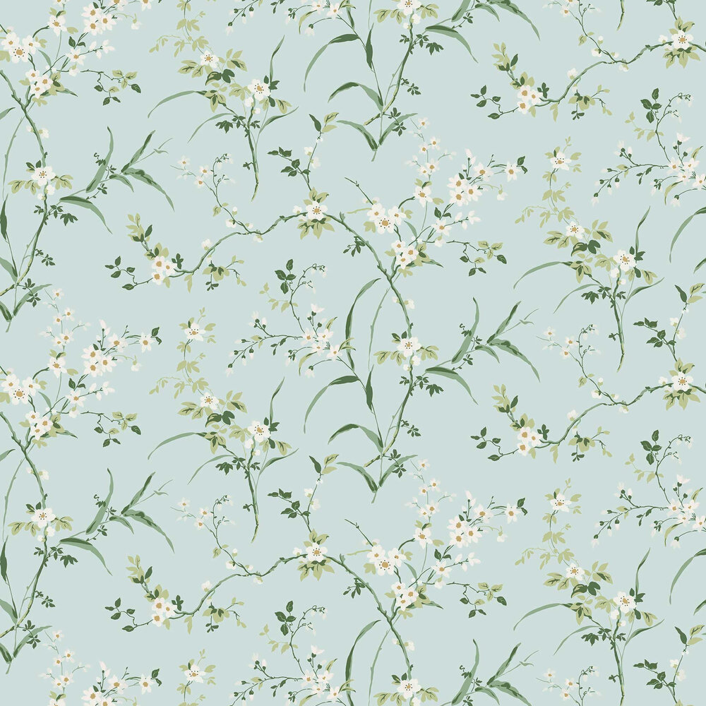 Blossom Branches Wallpaper - Spa Blue - by York