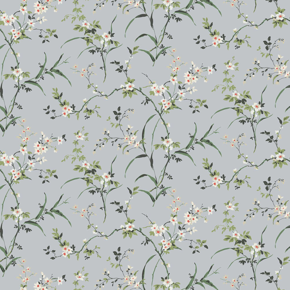 Papier peint Blossom Branches - Gris clair - York