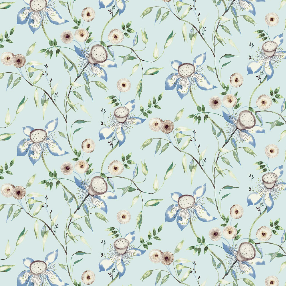 Dream Blossom Wallpaper - Light Blue - by York