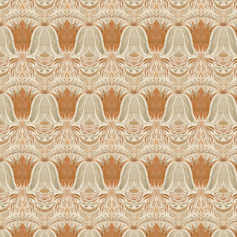 Palau Wallpaper - Naranja - by Tres Tintas