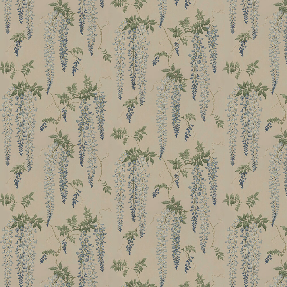 Seraphina Wallpaper - Blue / Green - by Colefax and Fowler