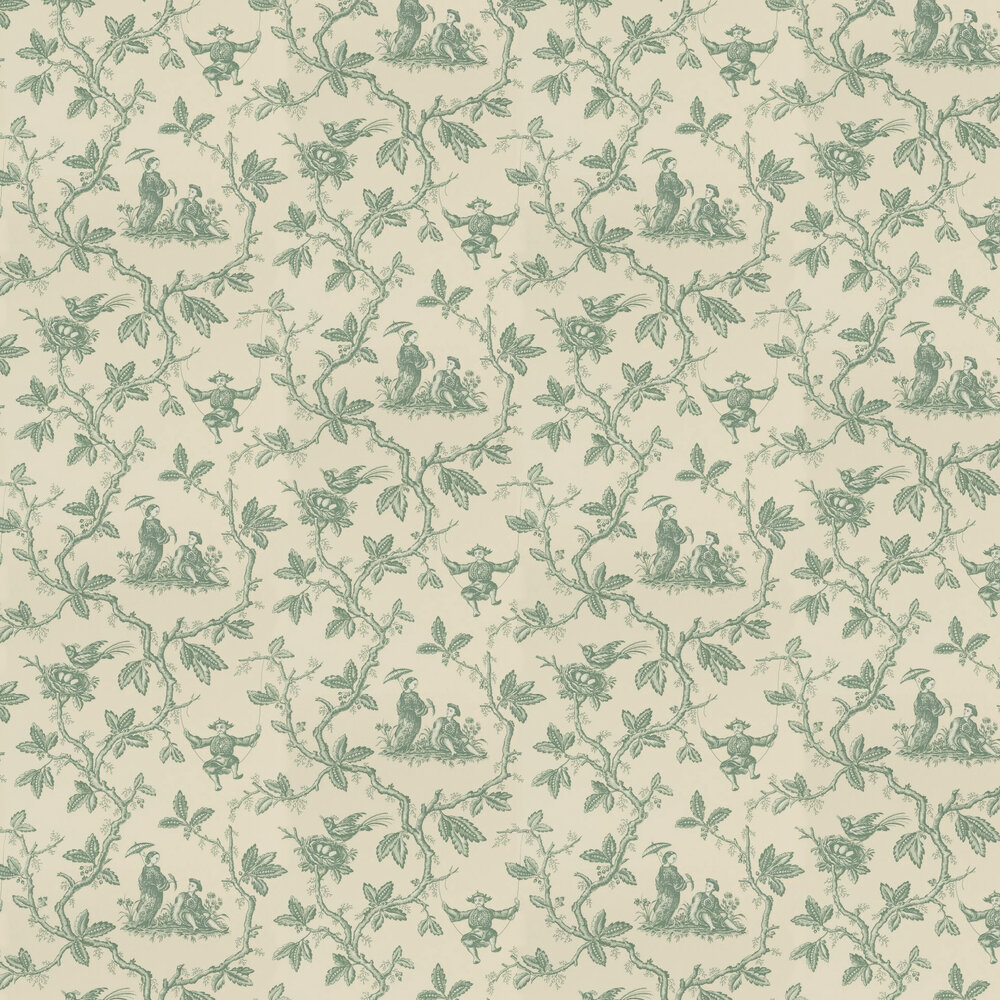 Toile Chinoise Wallpaper - Forest - by Colefax and Fowler