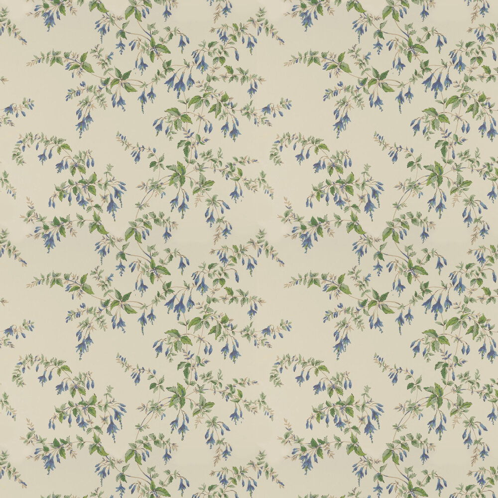 Fuchsia Wallpaper - Blue / Leaf - by Colefax and Fowler