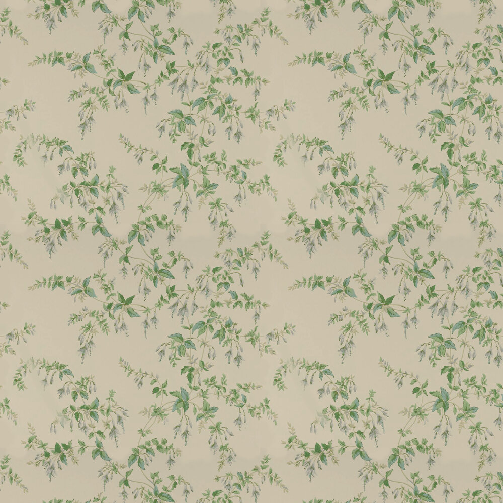 Fuchsia Wallpaper - Grey / Green - by Colefax and Fowler