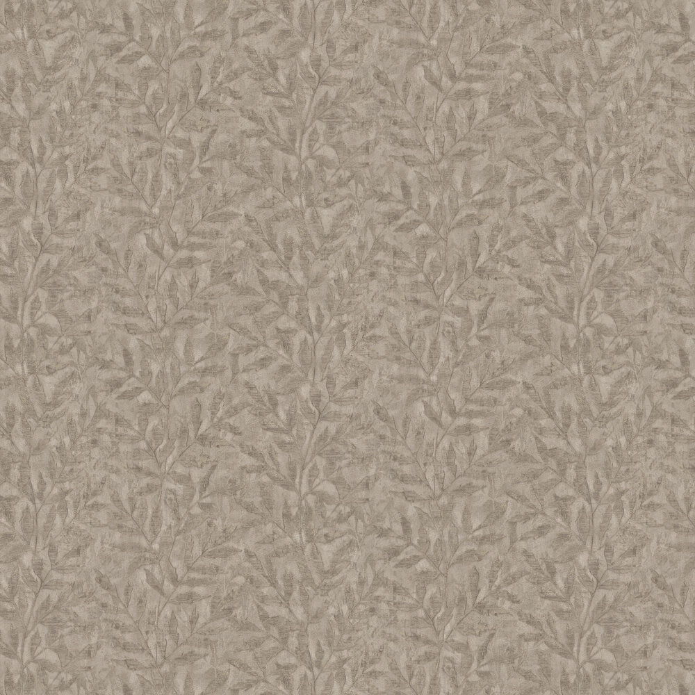 Metallic Leaf Wallpaper - Taupe and Gold - by Albany