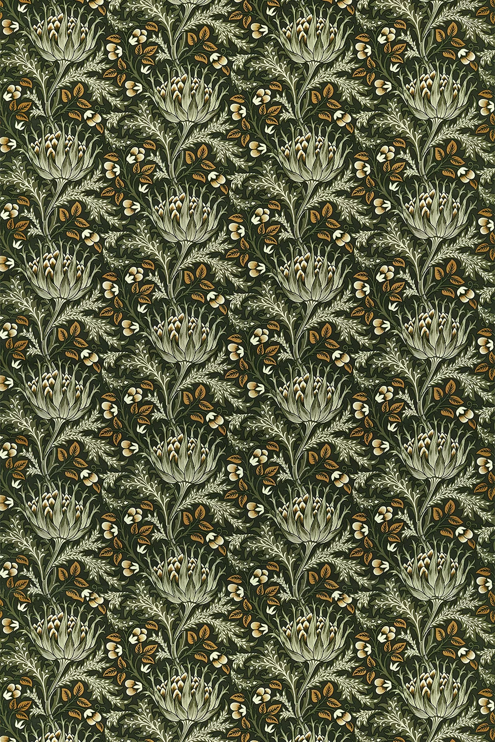 Artichoke Velvet curtains by Morris - Tump - Fabric : Wallpaper Direct