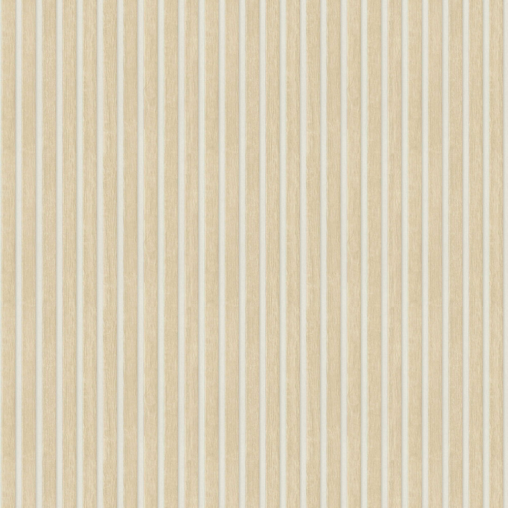 Wood Slat effect Wallpaper - Cream - by Albany