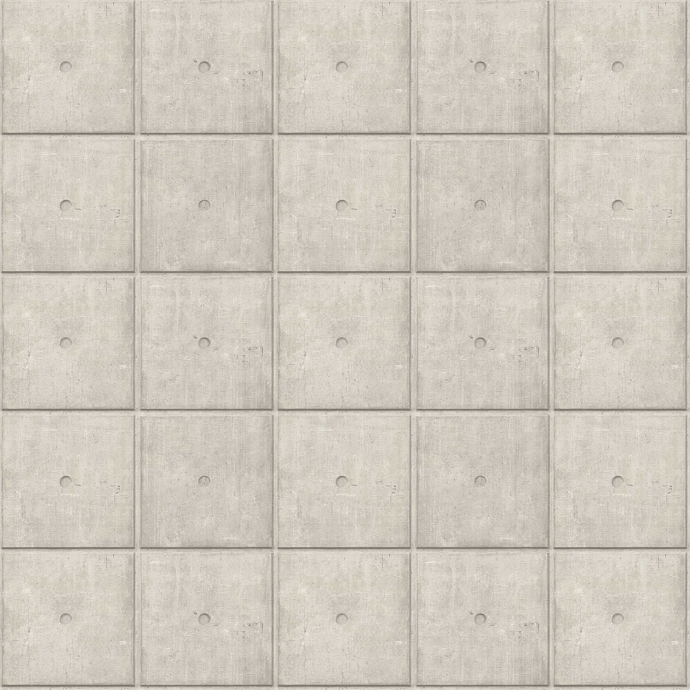 Concrete Blocks Wallpaper - Pale Grey - by Albany