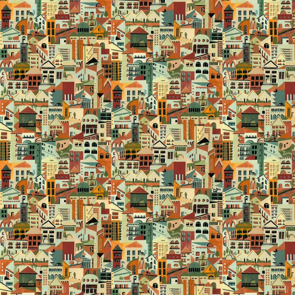 Villa Wallpaper - Terracotta - by Tres Tintas