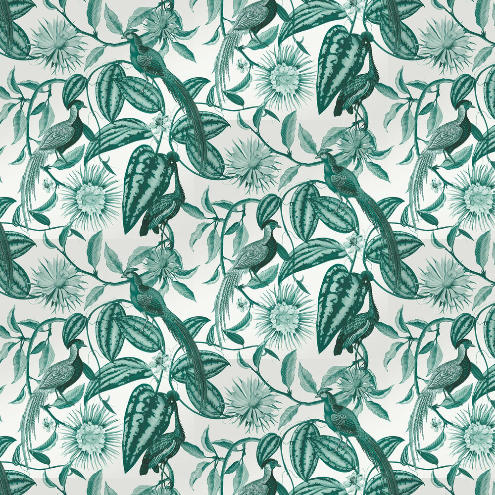 Amhersts Garden Wallpaper - Teal - by Graham & Brown