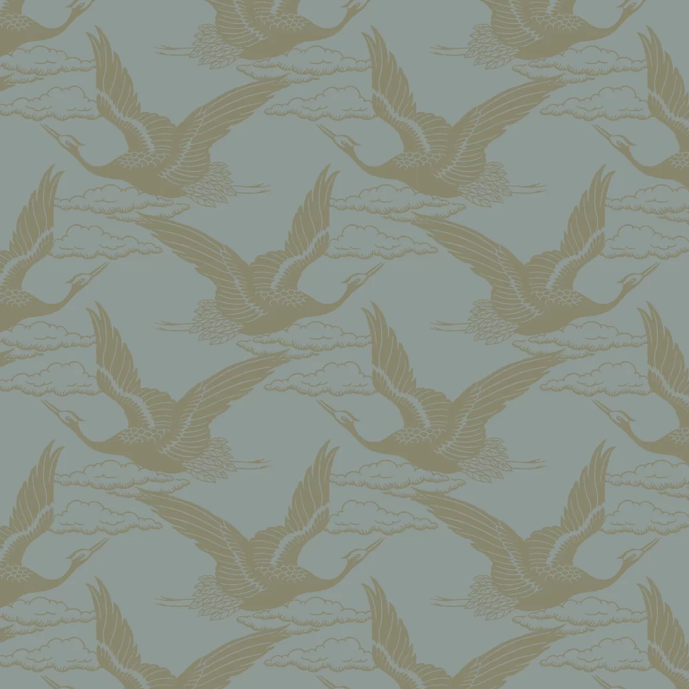 Albany Wallpaper Metallic Cranes 13432