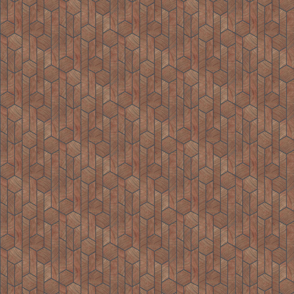 Kantha Wallpaper - Rust - by Masureel