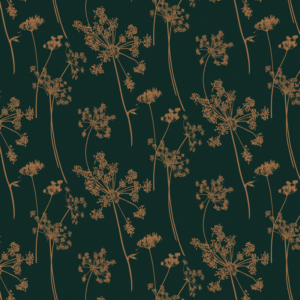 Anthriscus Wallpaper - Emerald - by Graham & Brown