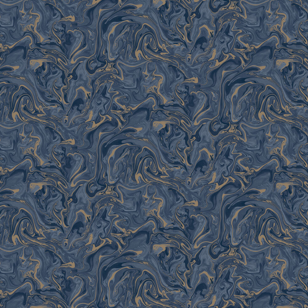 Distinctive Marble Wallpaper - Navy Blue - by Albany