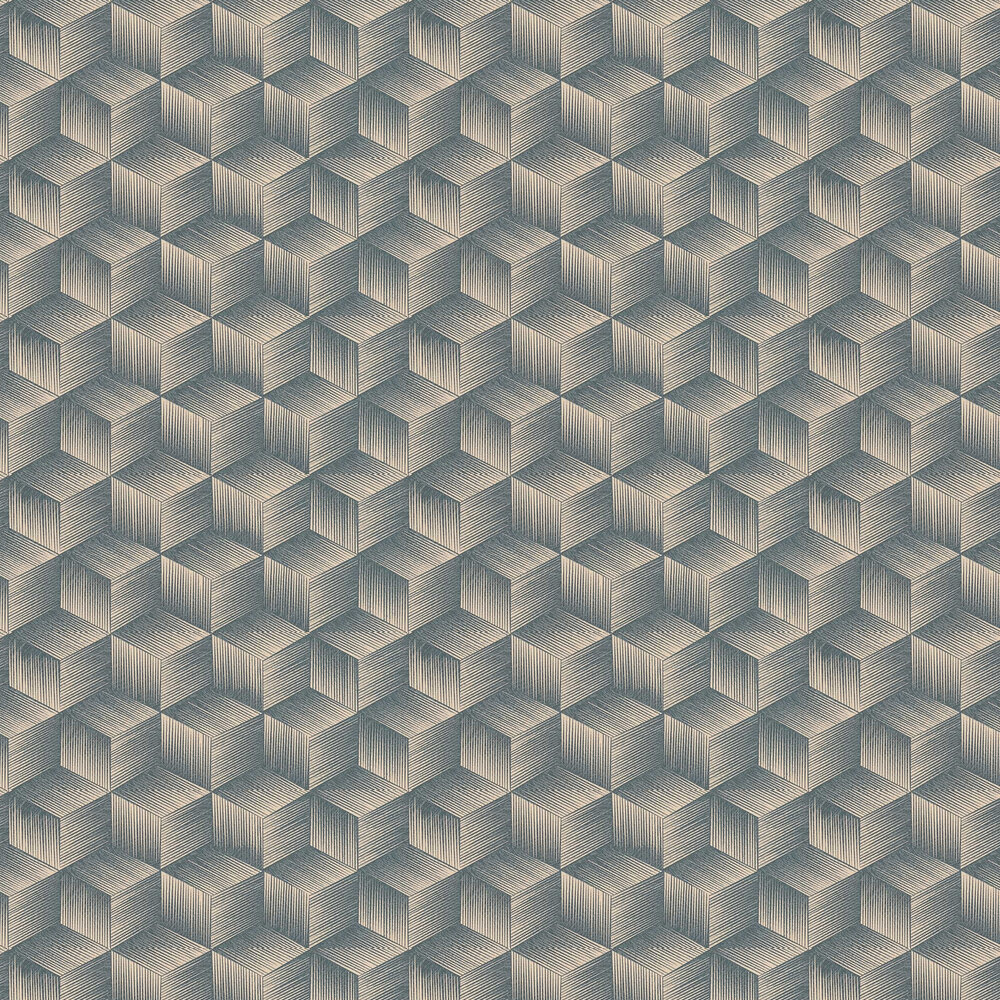 Geo Cube Wallpaper - Teal - by Albany