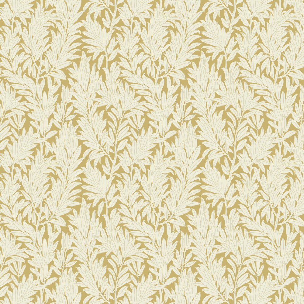 Laurel Leaf Wallpaper - Ochre - by 1838 Wallcoverings
