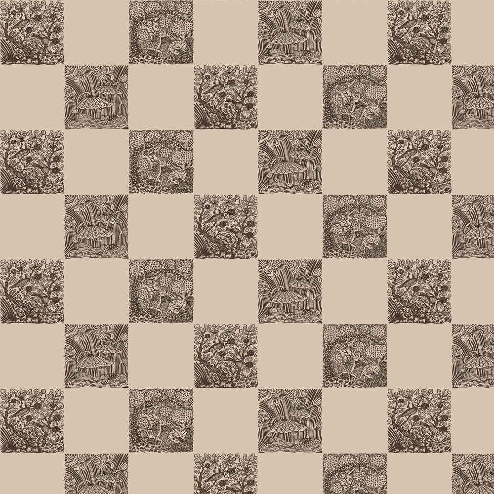 Animal Check by Josephine Munsey - Chimney - Wallpaper : Wallpaper Direct
