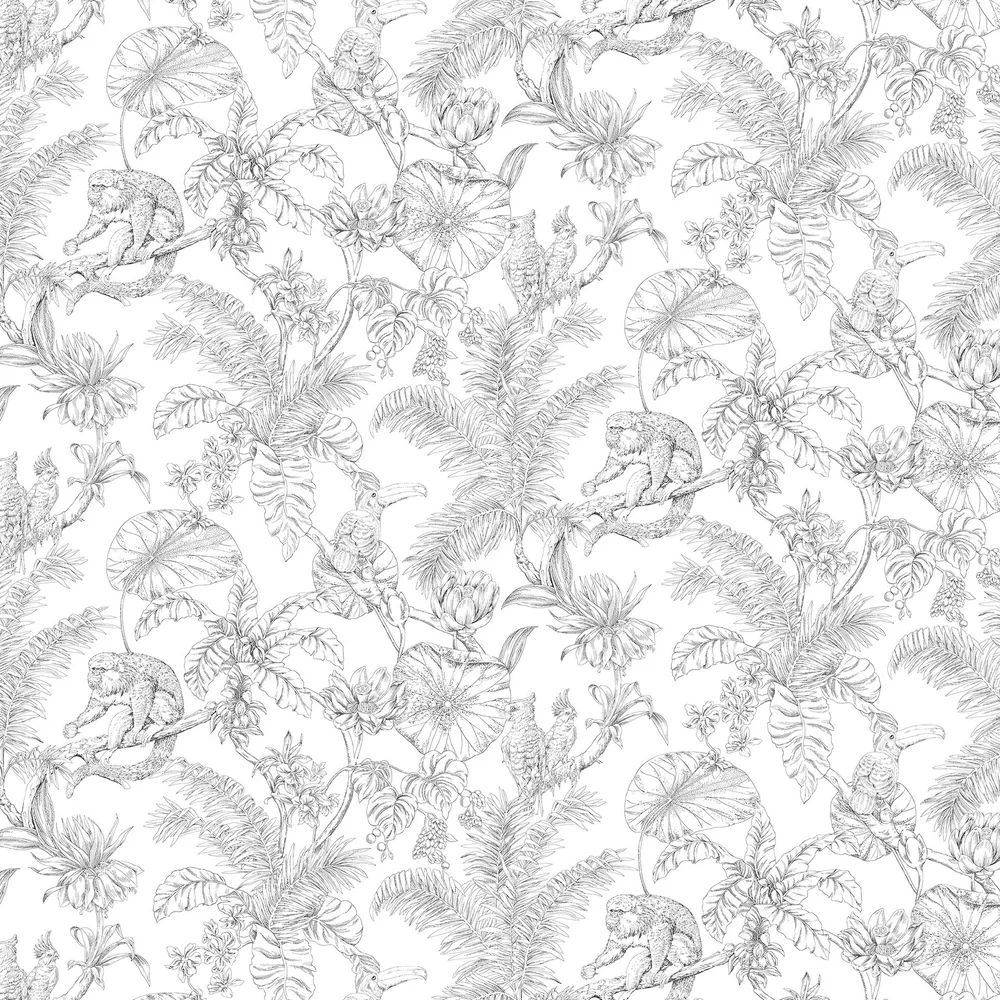 York Wallpaper Tropical Sketch Toile RT7841