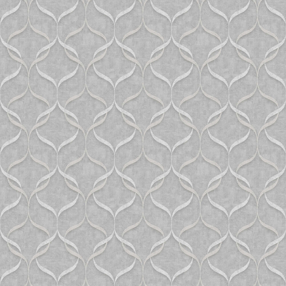 Wave Geo by Albany - Silver Grey - Wallpaper : Wallpaper Direct