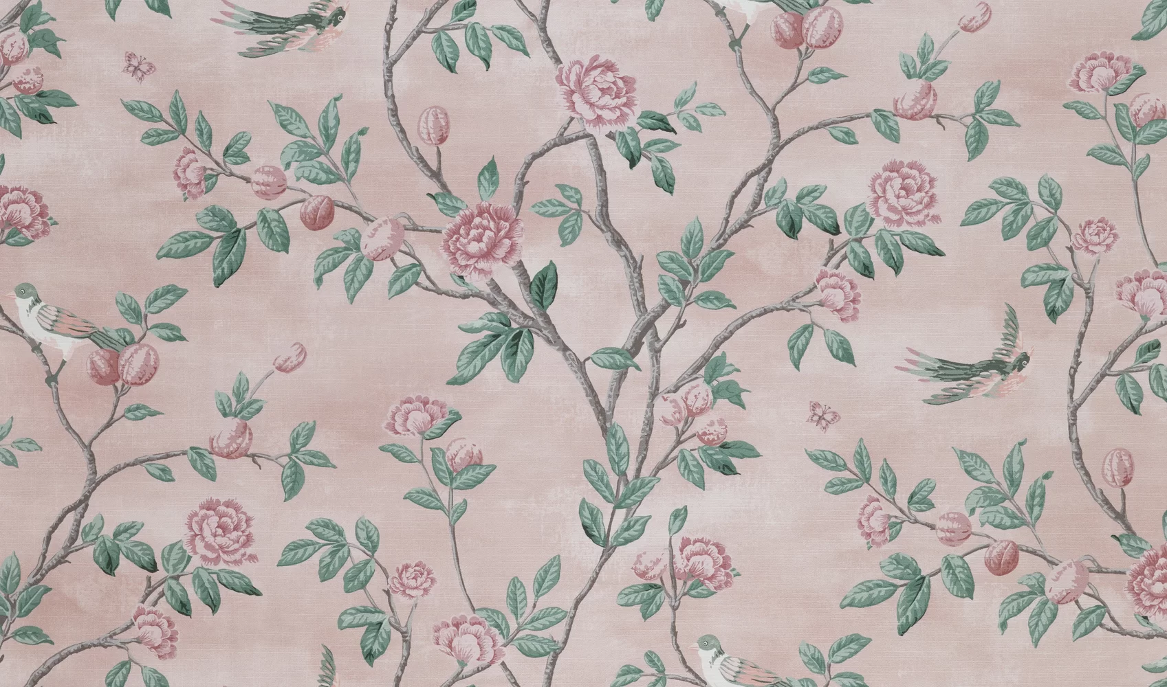 Eglantine curtains by Laura Ashley - Blush - Fabric : Wallpaper Direct