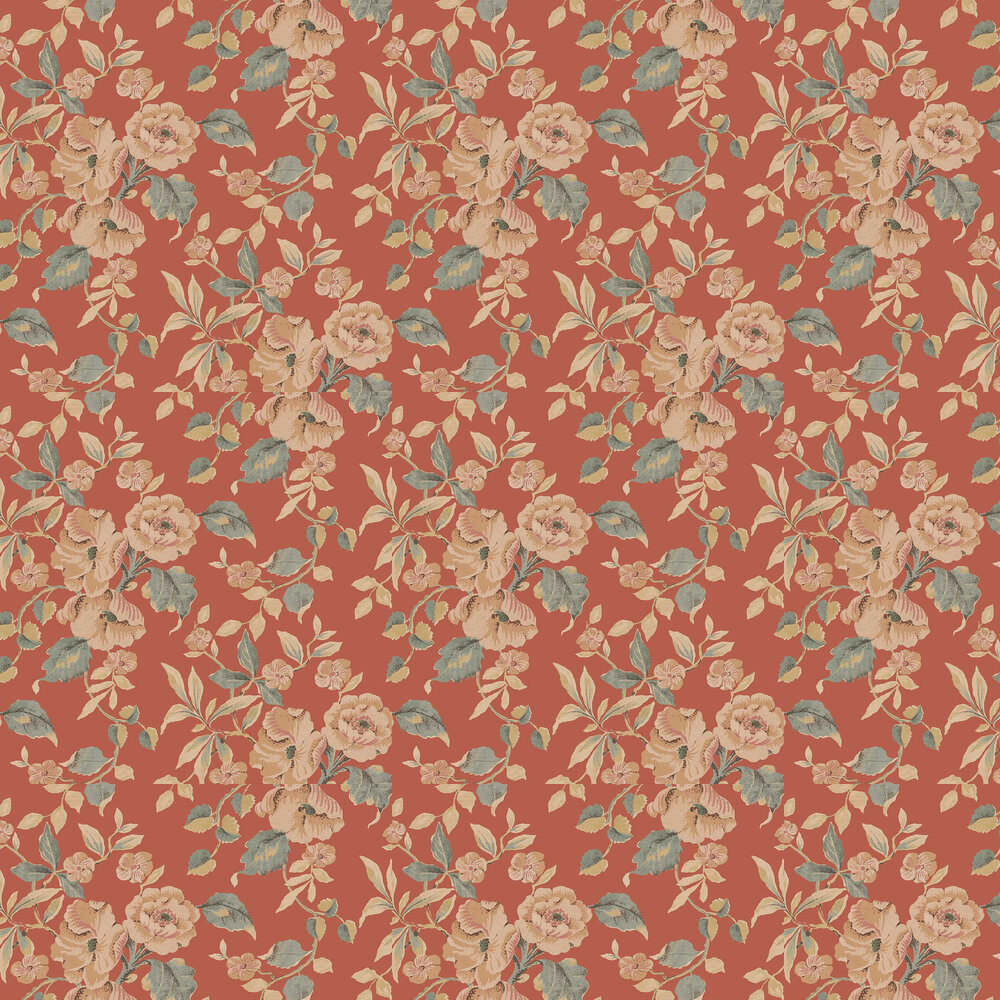 Aylsworth Trail Wallpaper - Terracotta - by Laura Ashley