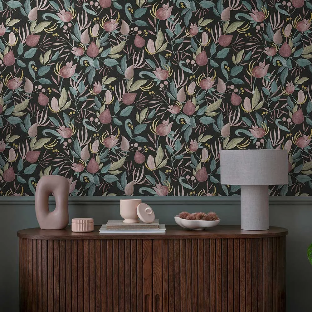 Still Bloom por Cosmo Living by Cosmopolitan - Negro - Papel pintado ...